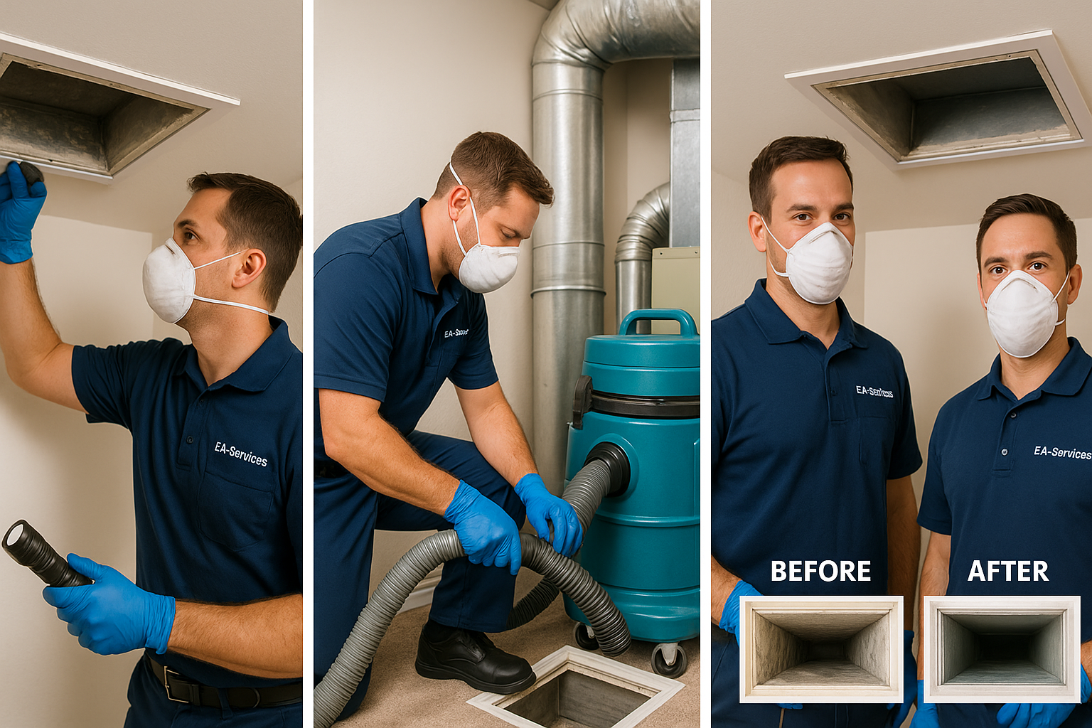 Professional air duct cleaning process in Bosque Farms